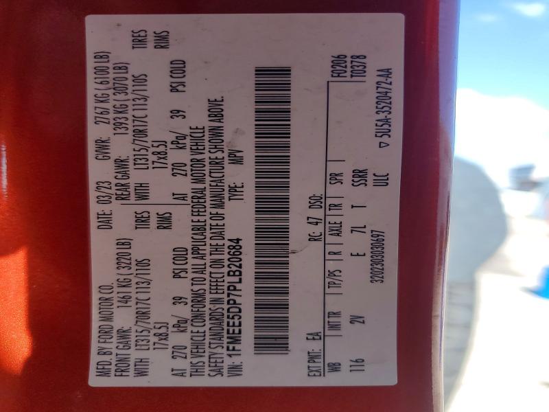 2023 Ford Bronco მანქანა იყიდება აუქციონზე, vin: 1FMEE5DP7PLB20684, აუქციონის ნომერი: 57049786