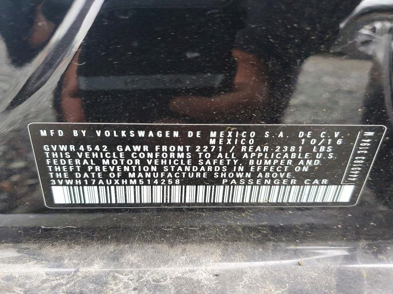 Aukcja sprzedaży 2017 Volkswagen Golf Alltrack, vin: 3VWH17AUXHM514258, numer aukcji: 56001386