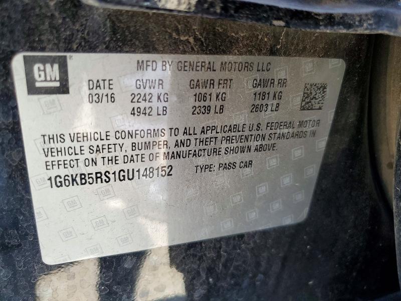 58282896 :رقم المزاد ، 1G6KB5RS1GU148152 vin ، 2016 Cadillac Ct6 مزاد بيع