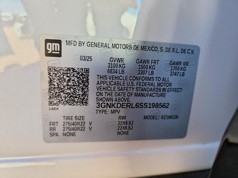 Aukcja sprzedaży 2025 Chevrolet Blazer, vin: 3GNKDERL6SS198562, numer aukcji: 55806086