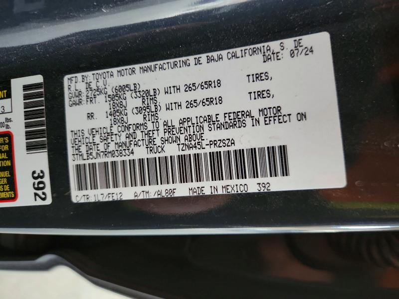 Продажа на аукционе авто 2024 Toyota Tacoma, vin: 3TMLB5JN7RM038334, номер лота: 55995916