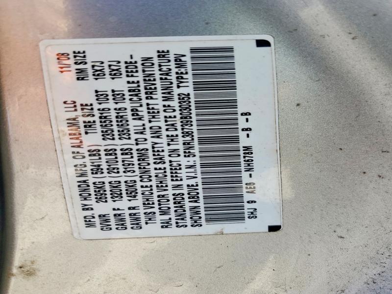 Продажа на аукционе авто 2009 Honda Odyssey, vin: 5FNRL38739B030352, номер лота: 51172586