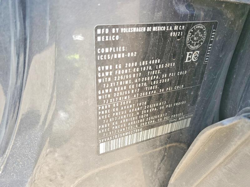 Продажа на аукционе авто 2022 Volkswagen Taos, vin: 3VVAX7B25NM027966, номер лота: 56271636