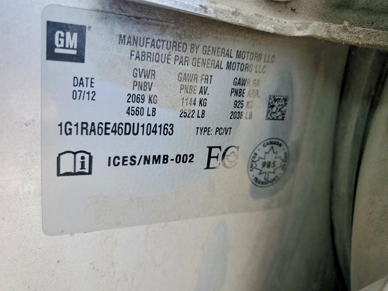 Продажа на аукционе авто 2013 Chevrolet Volt, vin: 1G1RA6E46DU104163, номер лота: 55999776