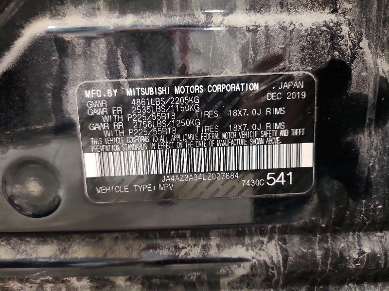 58816796 :رقم المزاد ، JA4AZ3A34LZ027684 vin ، 2020 Mitsubishi Outlander مزاد بيع