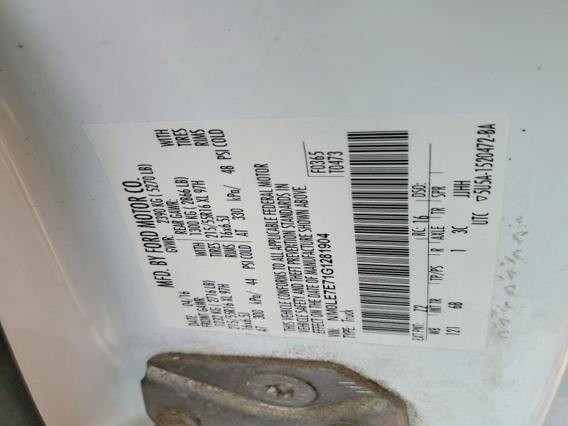 58325496 :رقم المزاد ، NM0LE7E71G1281904 vin ، 2016 Ford Transit Connect مزاد بيع