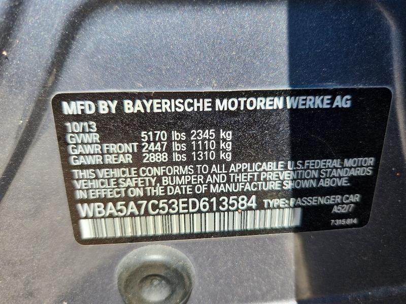 2014 Bmw 528 მანქანა იყიდება აუქციონზე, vin: WBA5A7C53ED613584, აუქციონის ნომერი: 59293216