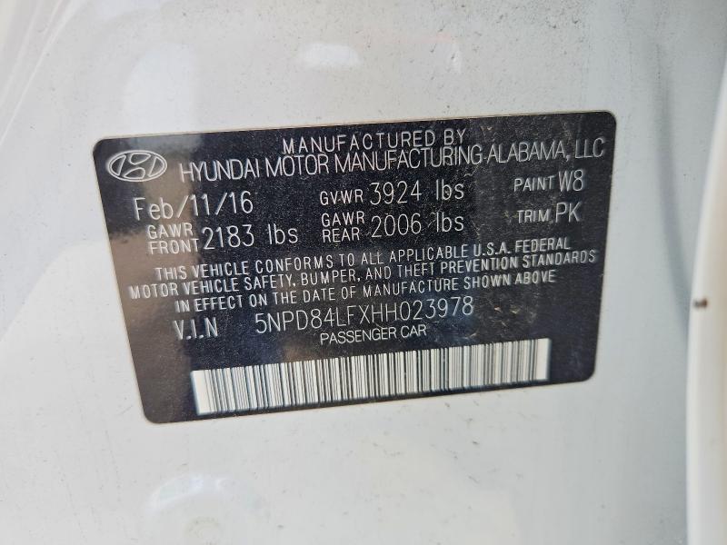 2017 Hyundai Elantra მანქანა იყიდება აუქციონზე, vin: 5NPD84LFXHH023978, აუქციონის ნომერი: 74516175