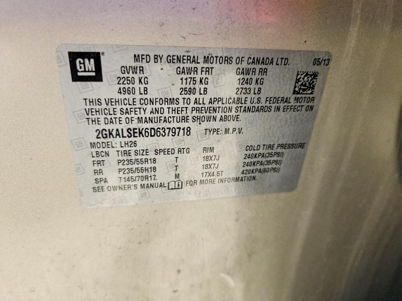 57904996 :رقم المزاد ، 2GKALSEK6D6379718 vin ، 2013 Gmc Terrain مزاد بيع