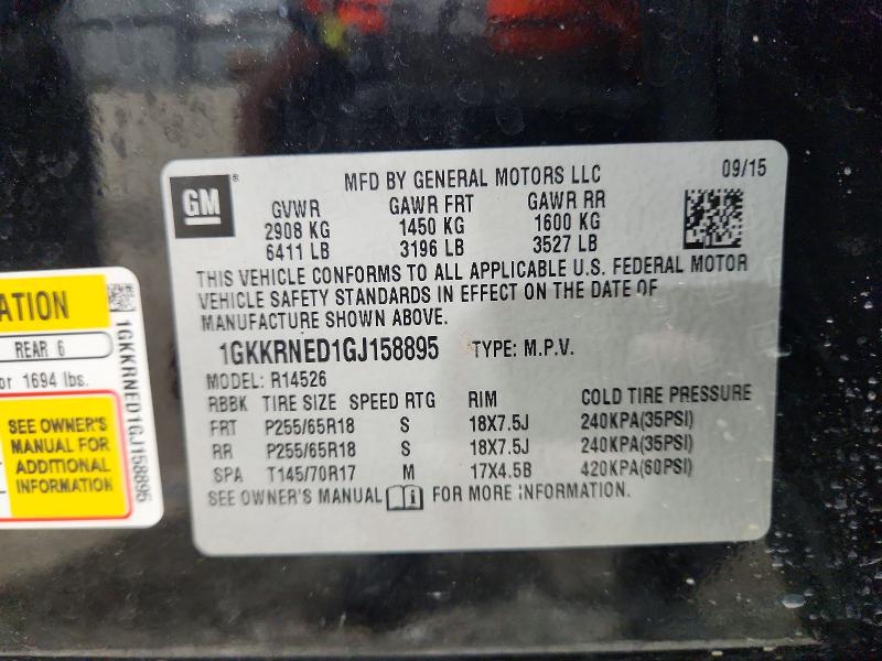 2016 Gmc Acadia მანქანა იყიდება აუქციონზე, vin: 1GKKRNED1GJ158895, აუქციონის ნომერი: 55918706