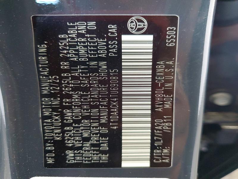 Aukcja sprzedaży 2026 Toyota Camry, vin: 4T1DAACK4TU690815, numer aukcji: 56492916