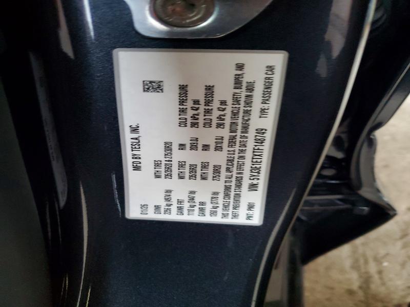 55974416 :رقم المزاد ، 5YJ3E1ETXTF148749 vin ، 2026 Tesla Model 3 مزاد بيع