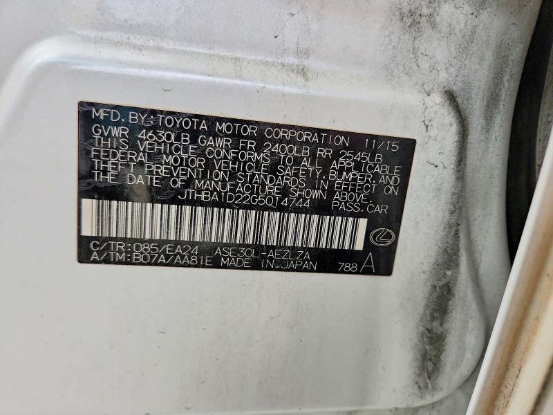 Auction sale of the 2016 Lexus Is, vin: JTHBA1D22G5014744, lot number: 59118426