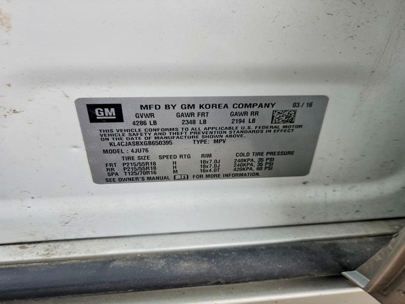 Продажа на аукционе авто 2016 Buick Encore, vin: KL4CJASBXGB650395, номер лота: 56752106