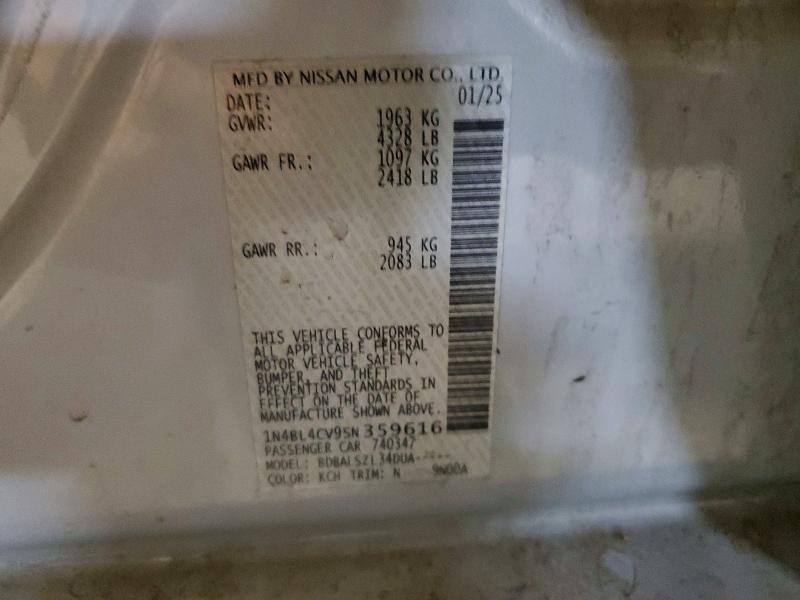 Продажа на аукционе авто 2025 Nissan Altima, vin: 1N4BL4CV9SN359616, номер лота: 56421016
