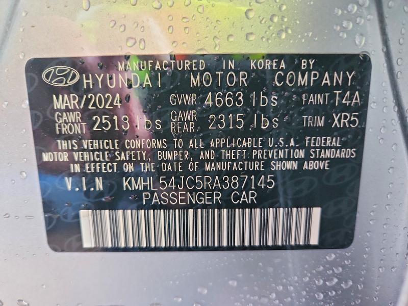 Продажа на аукционе авто 2024 Hyundai Sonata, vin: KMHL54JC5RA387145, номер лота: 57364876