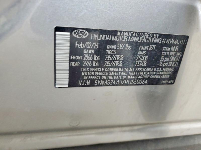 56864726 :رقم المزاد ، 5NMS24AJ7PH550064 vin ، 2023 Hyundai Santa Fe مزاد بيع