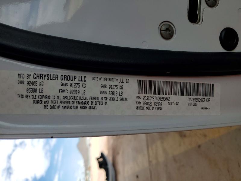 58637906 :رقم المزاد ، 2C3CDYBT4CH293042 vin ، 2012 Dodge Challenger مزاد بيع