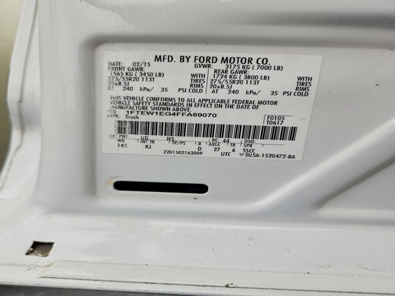Aukcja sprzedaży 2015 Ford F150, vin: 1FTEW1EG4FFA69070, numer aukcji: 55609926