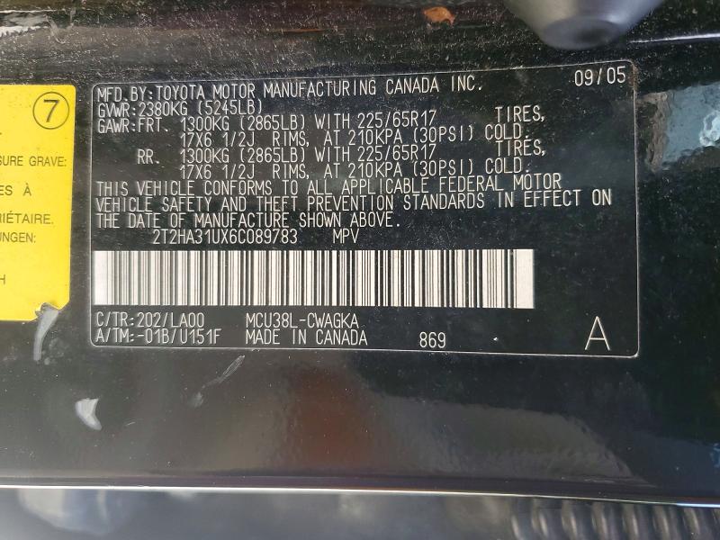 Aukcja sprzedaży 2006 Lexus Rx, vin: 2T2HA31UX6C089783, numer aukcji: 55799196