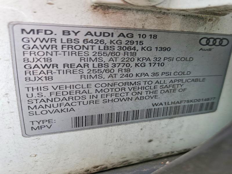 Продаж на аукціоні авто 2019 Audi Q7, vin: WA1LHAF75KD014577, номер лоту: 59020226