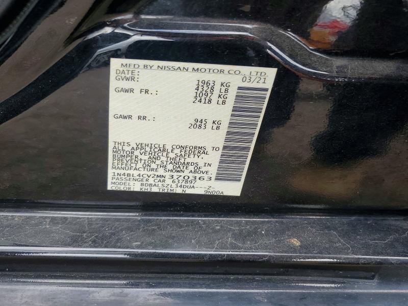 Aukcja sprzedaży 2021 Nissan Altima, vin: 1N4BL4CV2MN370363, numer aukcji: 55684976