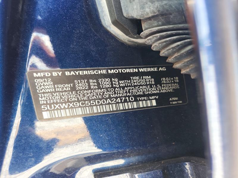2013 Bmw X3 მანქანა იყიდება აუქციონზე, vin: 5UXWX9C55D0A24710, აუქციონის ნომერი: 58313626