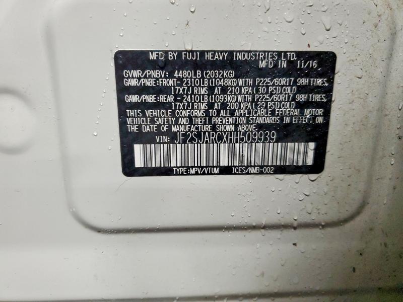 Продажа на аукционе авто 2017 Subaru Forester, vin: JF2SJARCXHH509939, номер лота: 57348026