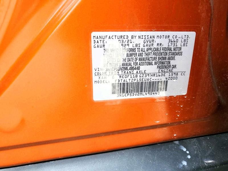Aukcja sprzedaży 2021 Nissan Kicks, vin: 3N1CP5DV2ML495440, numer aukcji: 56865946
