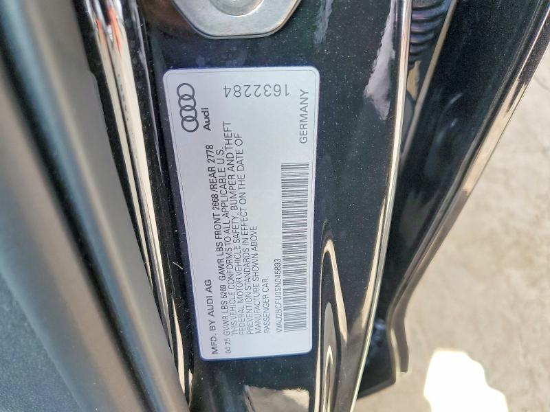 Aukcja sprzedaży 2025 Audi A5, vin: WAU2BCFU0SN045893, numer aukcji: 57012536