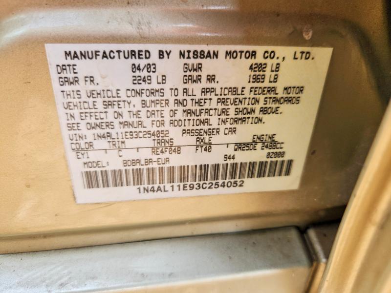 Продажа на аукционе авто 2003 Nissan Altima, vin: 1N4AL11E93C254052, номер лота: 56824026