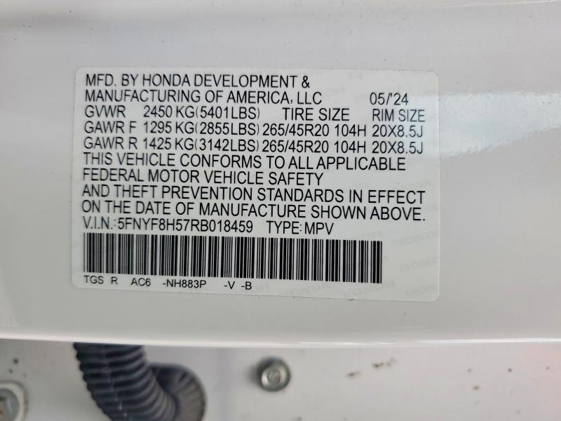 56264206 :رقم المزاد ، 5FNYF8H57RB018459 vin ، 2024 Honda Passport مزاد بيع