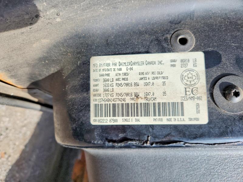 Продаж на аукціоні авто 2004 Dodge Dakota, vin: 1D7HG48N14S774246, номер лоту: 55245026
