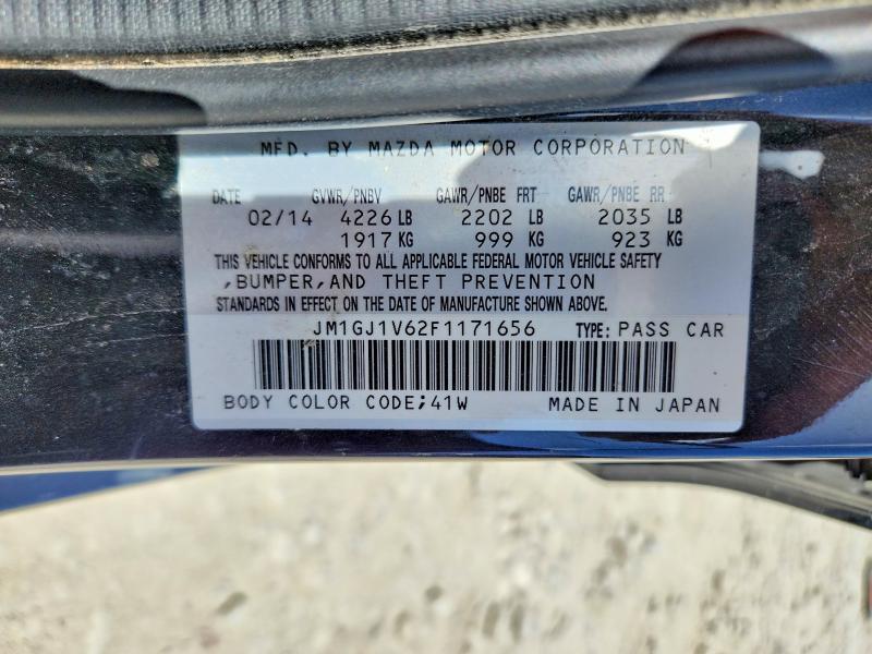 Aukcja sprzedaży 2015 Mazda 6, vin: JM1GJ1V62F1171656, numer aukcji: 57842896