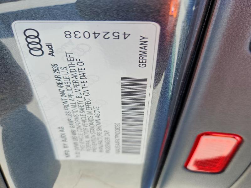 Продажа на аукционе авто 2023 Audi A4, vin: WAUEAAF47PN008030, номер лота: 55506326