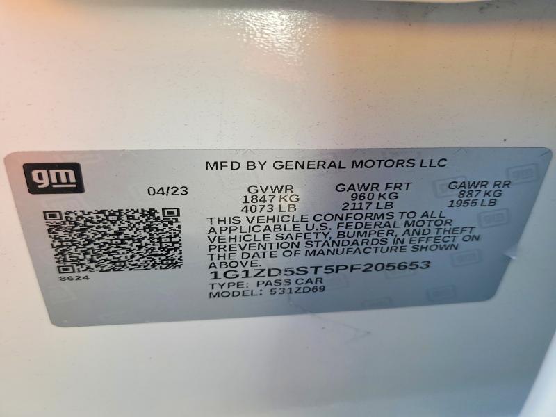 Auction sale of the 2023 Chevrolet Malibu, vin: 1G1ZD5ST5PF205653, lot number: 56371066