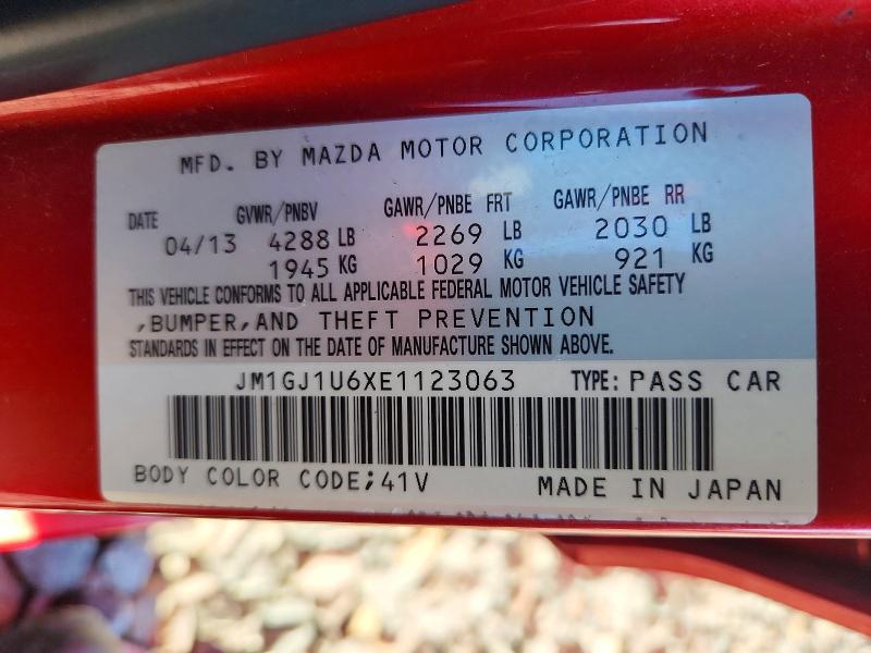 Aukcja sprzedaży 2014 Mazda 6, vin: JM1GJ1U6XE1123063, numer aukcji: 57715546