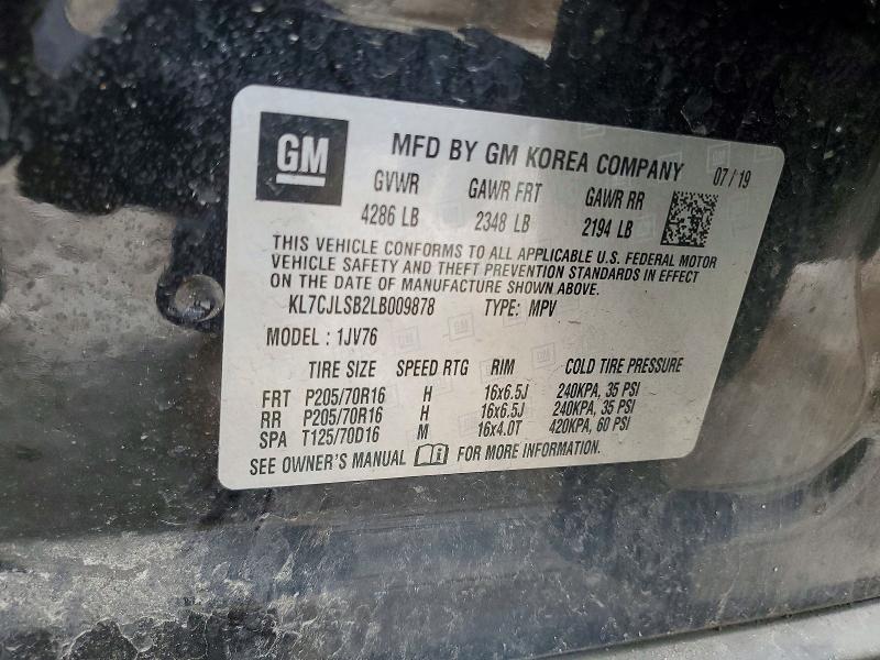 Продажа на аукционе авто 2020 Chevrolet Trax, vin: KL7CJLSB2LB009878, номер лота: 58464266