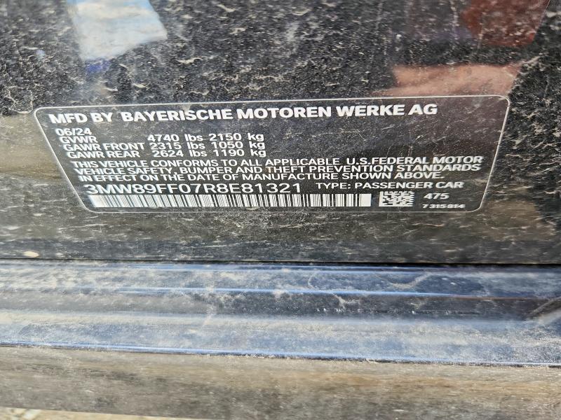 55746496 :رقم المزاد ، 3MW89FF07R8E81321 vin ، 2024 Bmw 330xi مزاد بيع