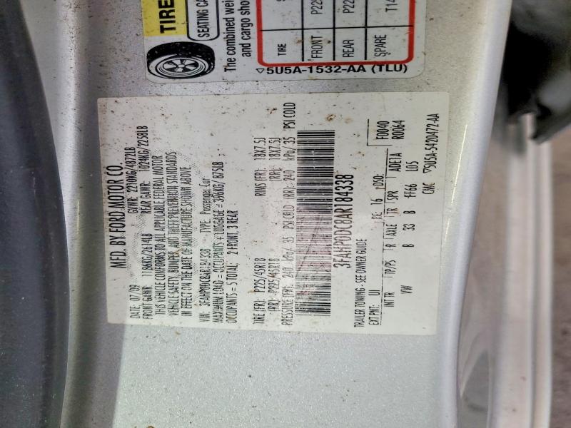 Aukcja sprzedaży 2010 Ford Fusion, vin: 3FAHP0DC8AR184338, numer aukcji: 56649296