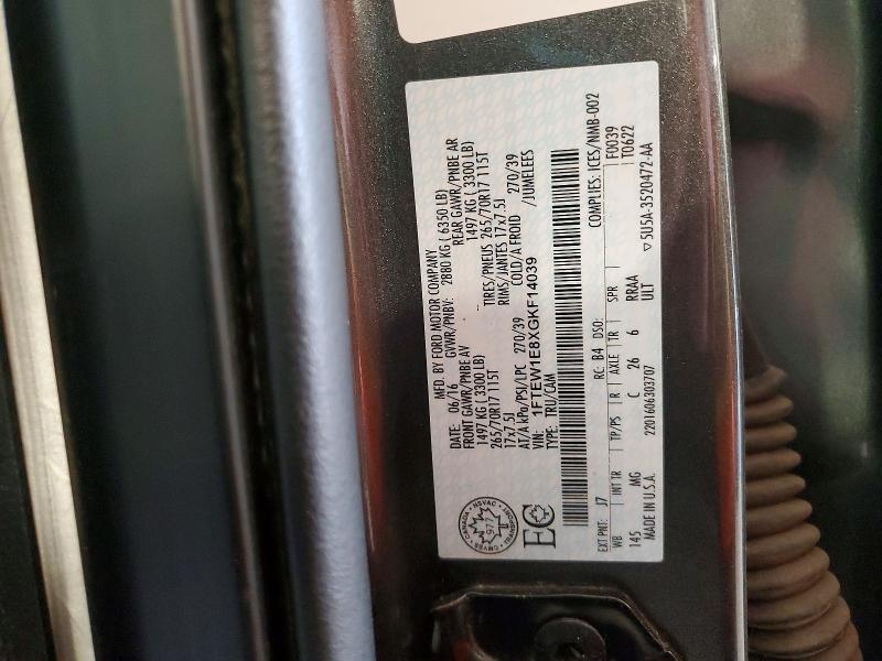 55271836 :رقم المزاد ، 1FTEW1E8XGKF14039 vin ، 2016 Ford F150 مزاد بيع