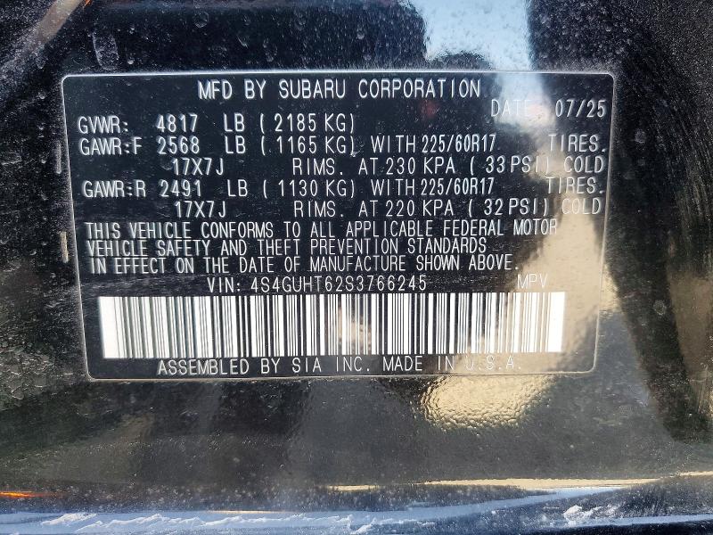 Aukcja sprzedaży 2025 Subaru Crosstrek, vin: 4S4GUHT62S3766245, numer aukcji: 55879786