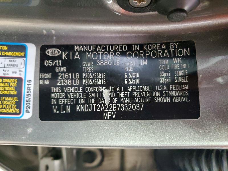 Продажа на аукционе авто 2011 Kia Soul, vin: KNDJT2A22B7332037, номер лота: 57904356