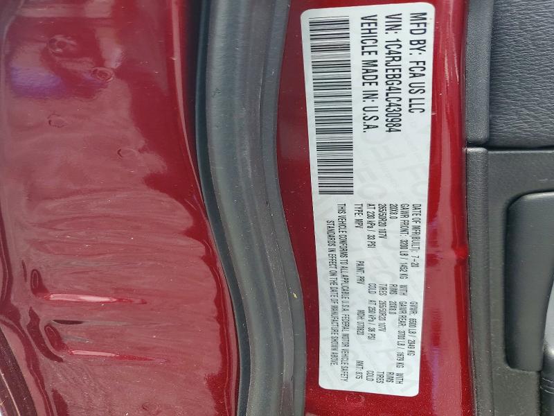 57068436 :رقم المزاد ، 1C4RJEBG4LC430984 vin ، 2020 Jeep Grand Cherokee مزاد بيع