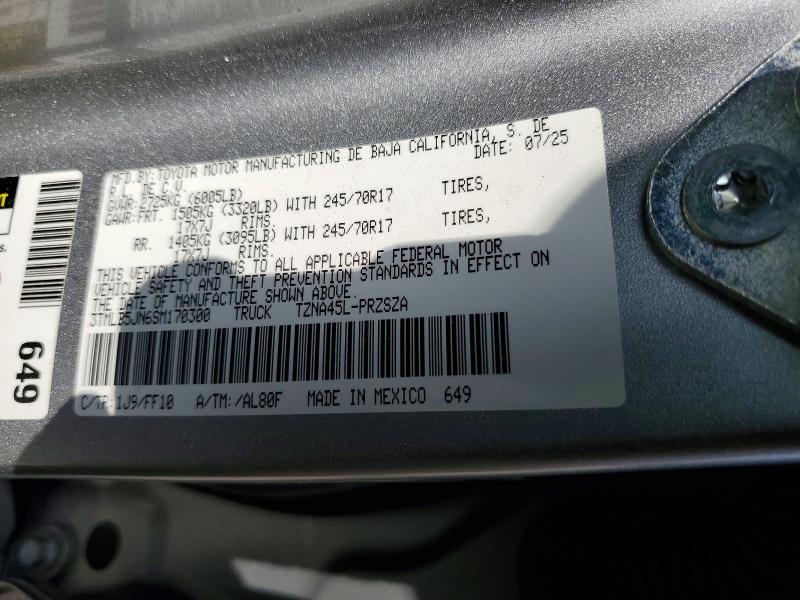 2025 Toyota Tacoma მანქანა იყიდება აუქციონზე, vin: 3TMLB5JN6SM170300, აუქციონის ნომერი: 56076726