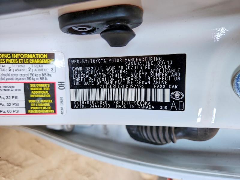 55614276 :رقم المزاد ، 2T1BURHE8EC027185 vin ، 2014 Toyota Corolla مزاد بيع