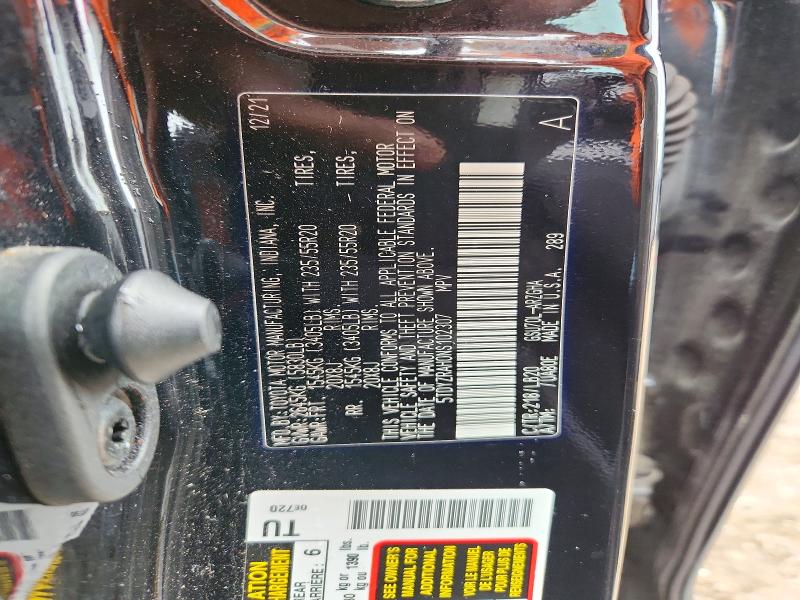 Aukcja sprzedaży 2022 Toyota Highlander, vin: 5TDYZRAH0NS102307, numer aukcji: 58833436