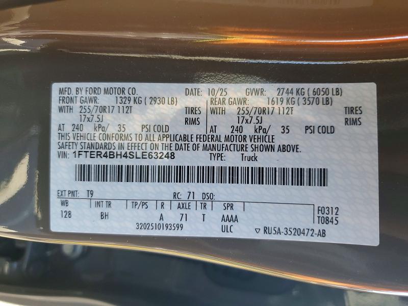 57598466 :رقم المزاد ، 1FTER4BH4SLE63248 vin ، 2025 Ford Ranger مزاد بيع
