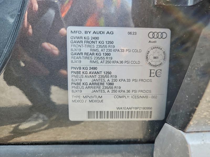 Продаж на аукціоні авто 2023 Audi Q5, vin: WA1EAAFY8P2180956, номер лоту: 57406616