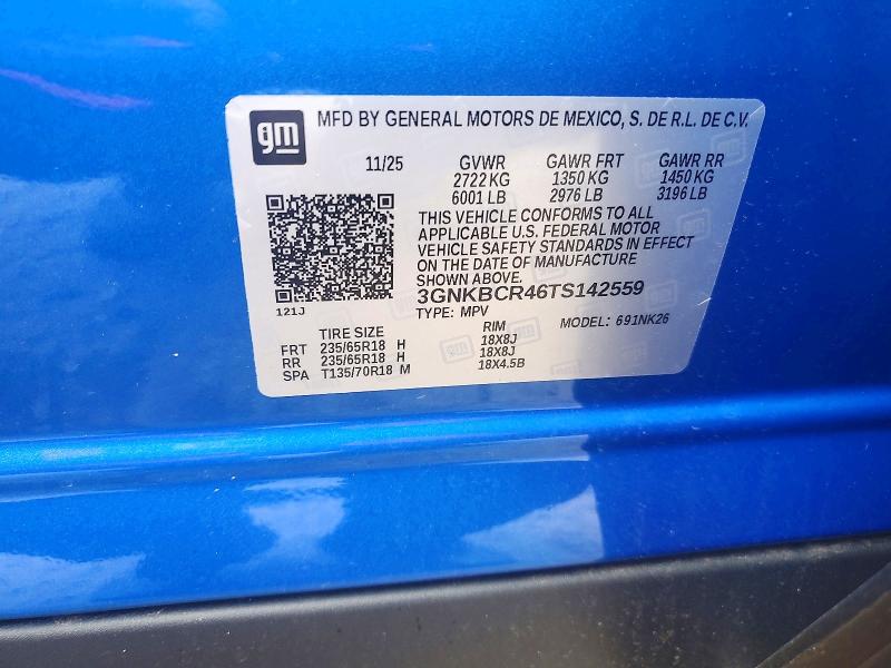 Продажа на аукционе авто 2026 Chevrolet Blazer, vin: 3GNKBCR46TS142559, номер лота: 58423566